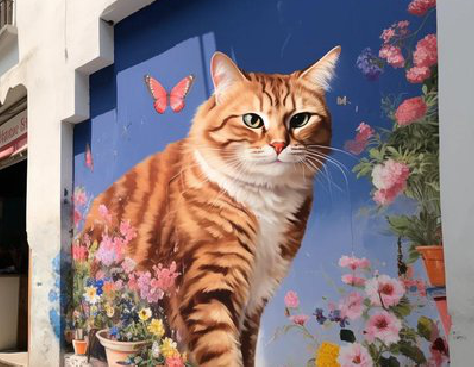 施甸自己绘制有个性的手绘墙