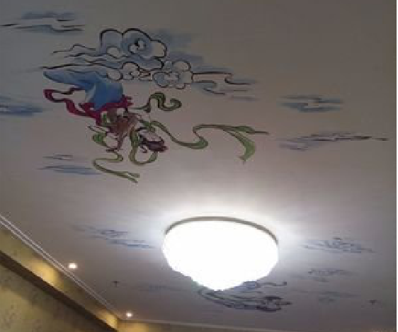 施甸如何快速绘制天花板上的手绘墙？