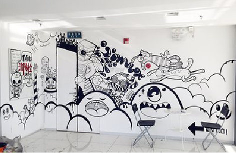 施甸手绘墙并非传统涂鸦。